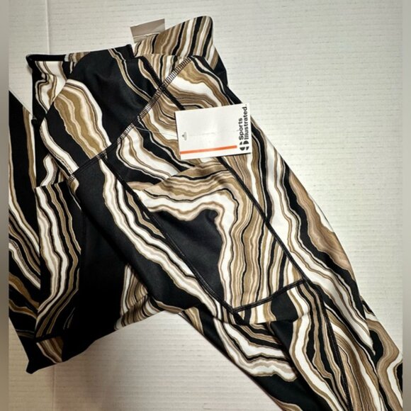 Sports Illustrated Black Brown Beige Women’s Leggings Workout Walking Run New XL - Picture 7 of 13